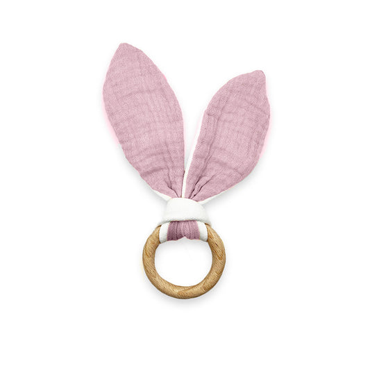 Organic Cotton Teething Ring – Gentle Comfort in Soft Pink
