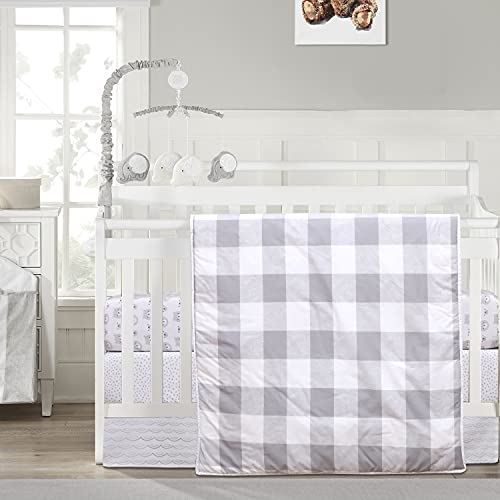 4 Piece Grey Baby Comforter set